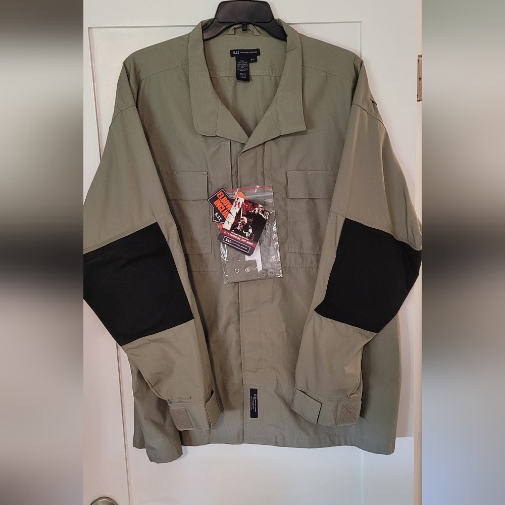 NWT Men Long Sleeve LS Shirt 5.11 Tactical 72004-830 Sage HRT New - sz 3XL